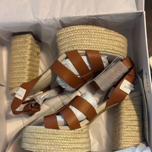 Chic Brown Espadrille Platform Sandals